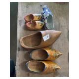 Traditional Wooden Clogs and Glass Clog Planter