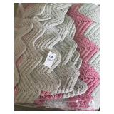 Crochet Chevron Blanket Grey and Pink