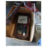 30 day clock with broken glass and misc lot