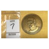 Johnny Bench Cooperstown NY bronze token July