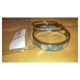 Mother of pearl/shell inlay bangle bracelets