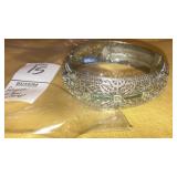 Victorian filigree & green stones hinged bangle