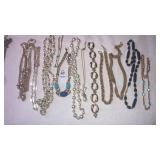 Vintage goldtone necklaces pearls chains