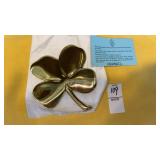 Brass shamrock paperweight Kirk & Matz England