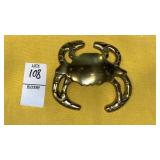 Brass crab paperweight