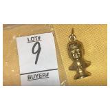JFK bust goldtone charm/ pendant - John Kennedy