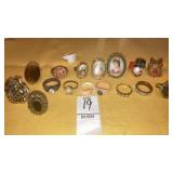 Vintage costume rings- 1 w/ compartment, some