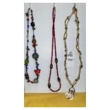 (3) bohemian style necklaces