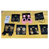 (6) pairs pierced earrings hoops & dangles