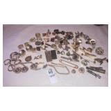 (2) lots Vintage tie clasps & cufflinks- some