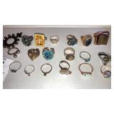 Vintage costume jewelry rings