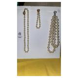 Double strand chunky pearl choker, fancy clasp