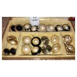 Vintage clip earrings in organizer case