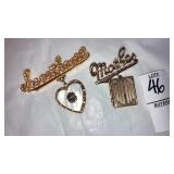 Vintage Military ï¿½Sweetheartï¿½ locket pin,