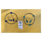 (2) sets Millfiore glass bead earrings & bracelet