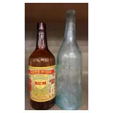 Vintage Bottles, brown & blue glass