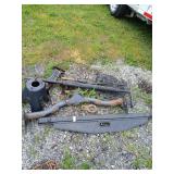 Lot of auto parts, hitch , spare bracket etc