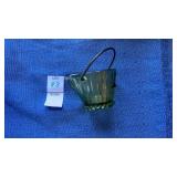 Hazel Atlas green glass mini coal bucket ashtray