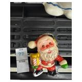 Vintage plastic Santa on ice skates ornament