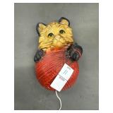 Vintage Chalkware kitten string holder and wall