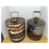 2 vintage oil cans - * as is