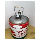 Wolf's Head Motor Oil 5-gallon metal canister