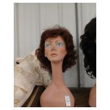 Mannequin head brown hair 18' tall