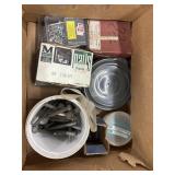 Box of screws, nails and hardware