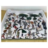 Vintage cast figurines & variety tray lot
