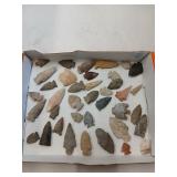 Tray lot of Indian artifact points