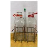2 Half Gal Dairy Bottles in Carrier - Rolling