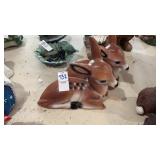 2 fawn yard figurines