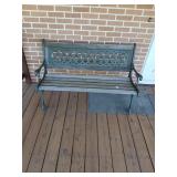 Cast iron bench 50' long arm broken as is