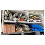 Shelf lot of sealant, caulking, etc.