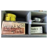 Respirator, black tile, and misc. items