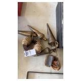 Vintage brass plumb bobs