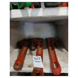 Lot of 3 pipe wrenches 2 Rigid 10' and 14'