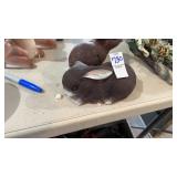 2 bunny yard figurines