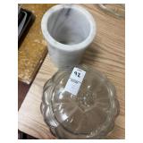 Marble Utensil Holder and Glass Pumpkin Container