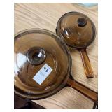 Pyrex Glass Pots Set of 2