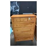 5-tier wooden chest of drawers 36x18x50in.