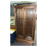 Wooden Gun Cabinet with Key 34x14x64in.