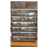 Metal Hardware Organizer with contents