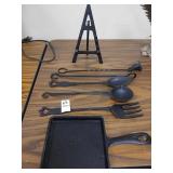 Misc cast iron lot 5-1/2' griddle, etc