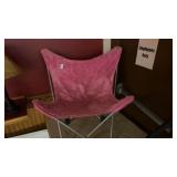 Faux fur butterfly chair, soft plush seat and a