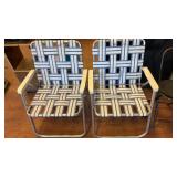 Two lawn chairs, aluminum frame