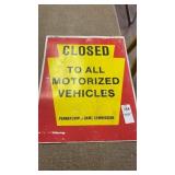Closed to all Motorized Vehicles cardboard