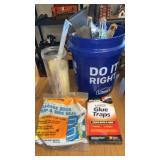 Painting supplies and garage