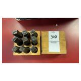 Set of hardened steel number stamps used for