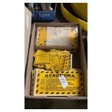 Box of caution stickers